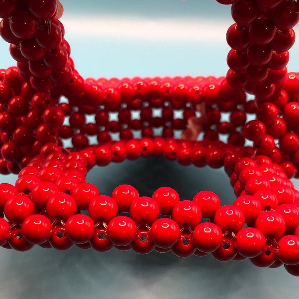 Red Beaded Handbag - Picture 3 of 7